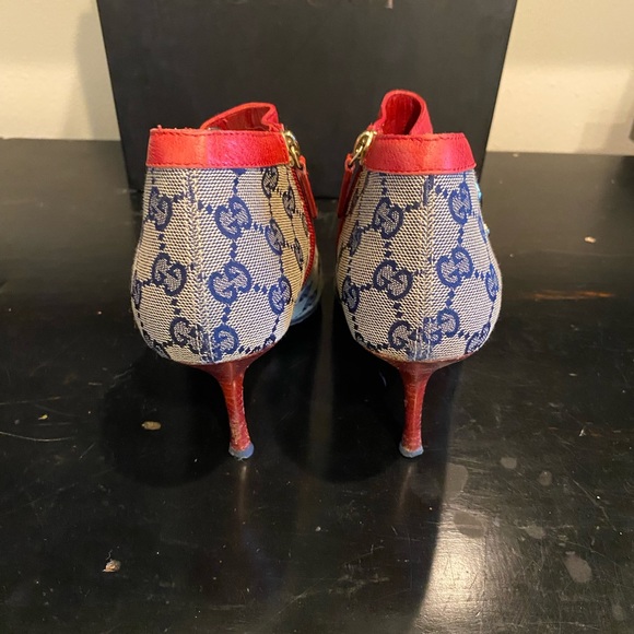 GUCCI GG TOM FORD BOOTIES BLUE/RED Size:7.5  FANTASTIC  PREOWNED CONDITION - Picture 10 of 12